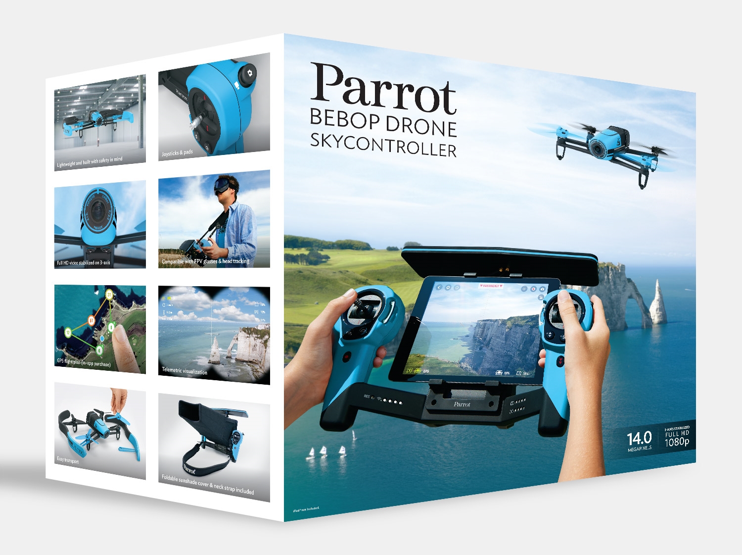 blue parrot drone